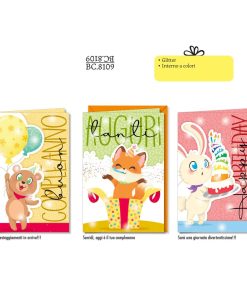 Biglietto aug. Cromo: compleanno, animaletti
