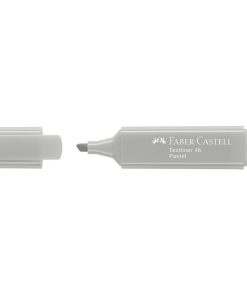 Evidenziatore a pennarello Faber-Castell Textliner 1546 Pastel: grigio, punta scalpello, ricaricabile, con tappo, 5 mm, cf. da 10 u.