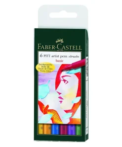 Pennarello Faber-Castell Pitt Artist Basic: assortiti, cf. da 6 pz.
