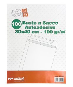 Buste a sacco Medigraf: 30 X 40 cm, 100 g/mq, bianco, cf. da 100 pz.