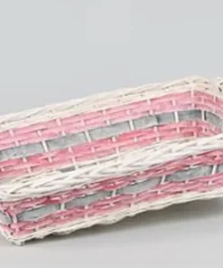Alternative view of Cesti vuoto rettangolare vimini naturale bianco cm 61×43 h15