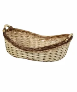 Cesto confezionamento ovale in vimini naturale e marrone cm 50×38 h 17 – Disponibile dal 20-10-24