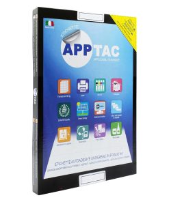 Etichette adesive AppTac: 105 X 36 mm, A4, con margine, (16 per foglio), cf. da 100 fg.