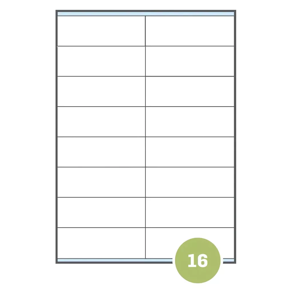 Etichette adesive AppTac: 105 X 36 mm, A4, con margine, (16 per foglio), cf. da 100 fg. - immagine 3