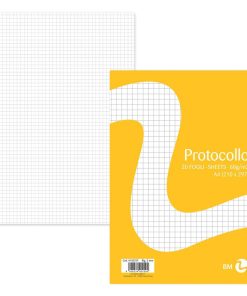 Fogli di protocollo BM: 29.7 X 21 cm, A4, 60 g/mq, rigatura 5M, 20 fg.