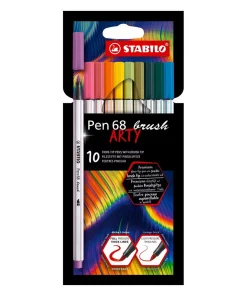 Pennarello Stabilo Pen 68 Brush Arty Line: assortiti, cf. da 10 pz.