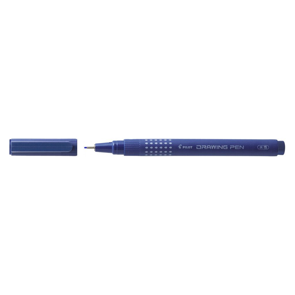 Penna a fibra Pilot Drawing Pen SW-DR-08: blu, extra largo, cf. da 12 pz. - immagine 2