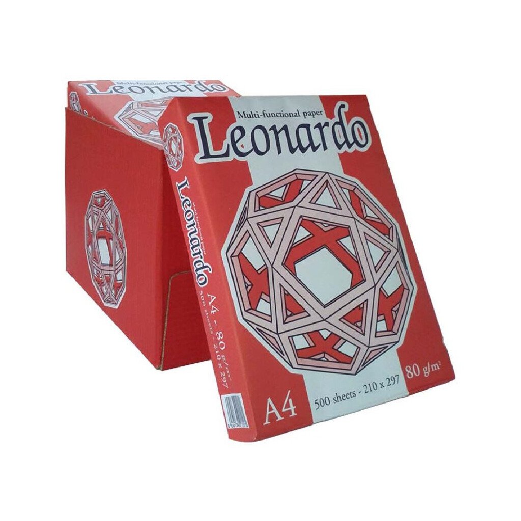 Carta Fabriano Leonardo: 21 X 29.7 cm, A4, 80 g/mq, cf. da 500 fg.