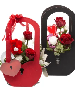 Alternative view of Lucchetto cuore bag grande alto 40 cm-Rosso