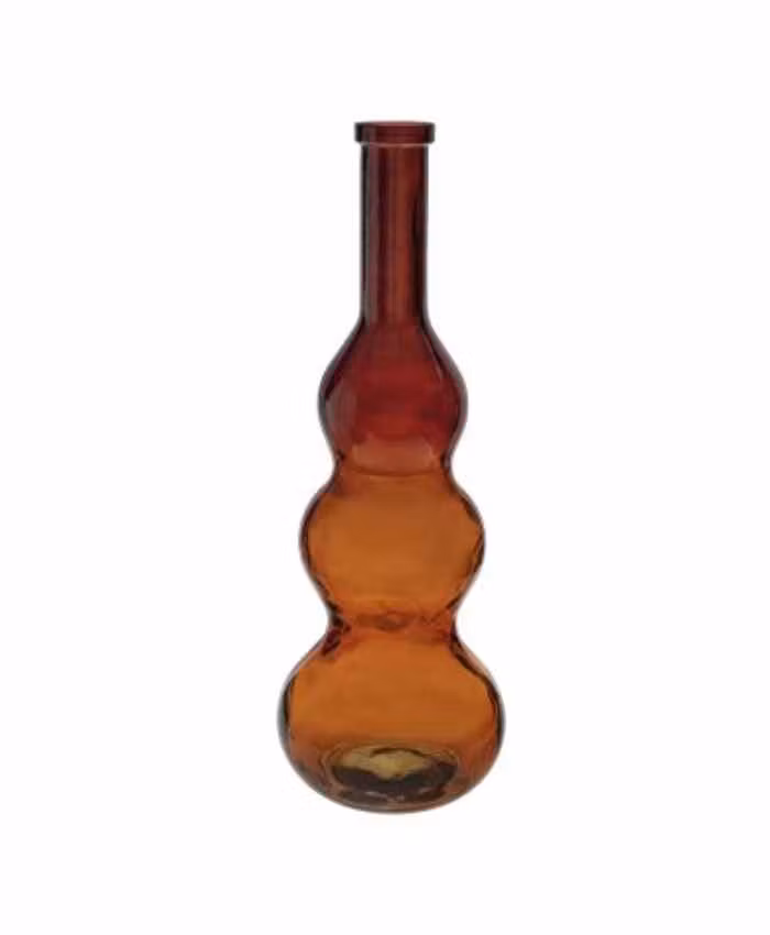 Vaso vetro alto colorato dalla forma sinuosa diametro 26 alto 45 cm