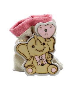 SACCHETTO LEGNO ELEFANTINO ROSA