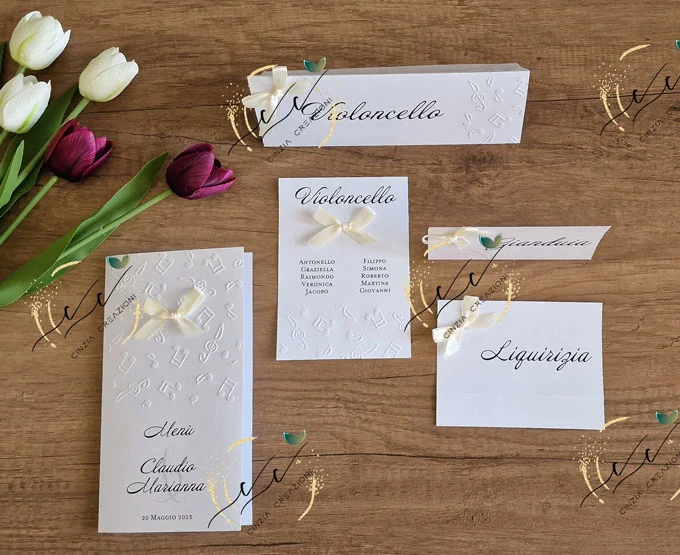 segna tavoli matrimonio note musicali - immagine 4