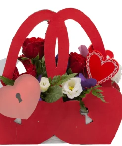 Lucchetto Cuore double bag alto 28 cm-Rosso