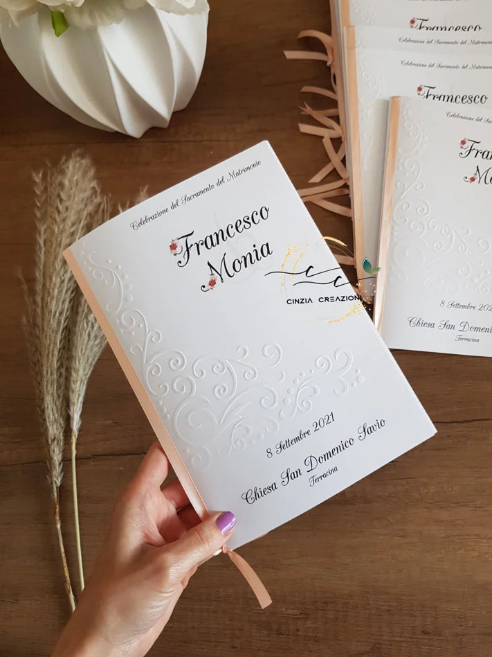 libretti messa matrimonio con fiorellini