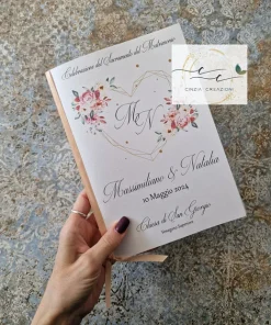 libretti messa matrimonio cuore floreale
