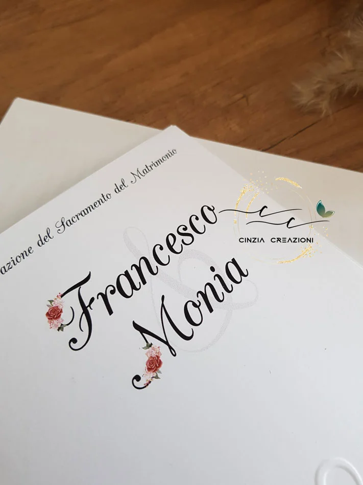 libretti messa matrimonio con fiorellini - immagine 5