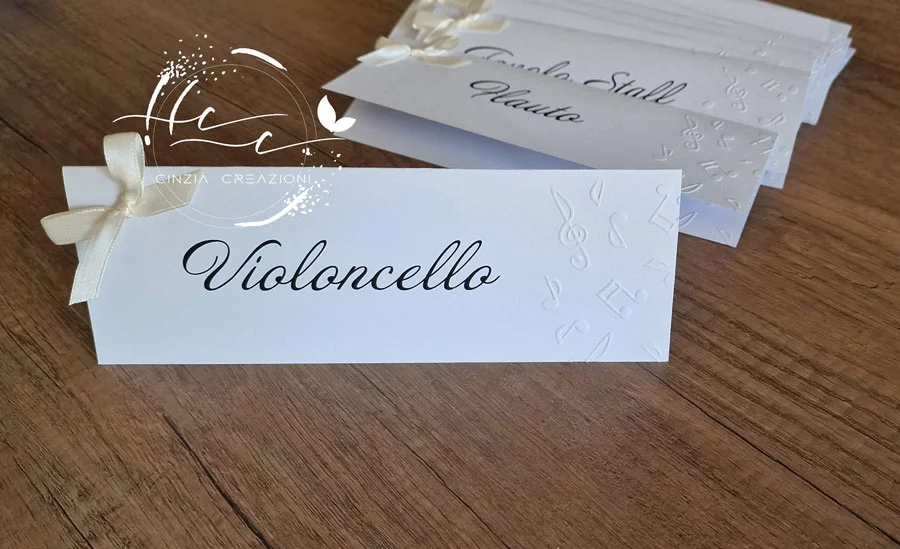 segna tavoli matrimonio note musicali