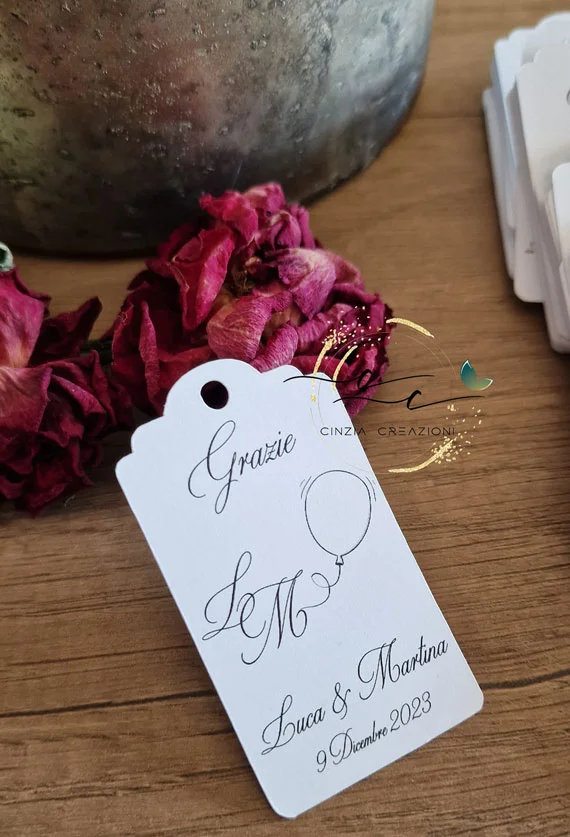 etichetta matrimonio con palloncino - immagine 3